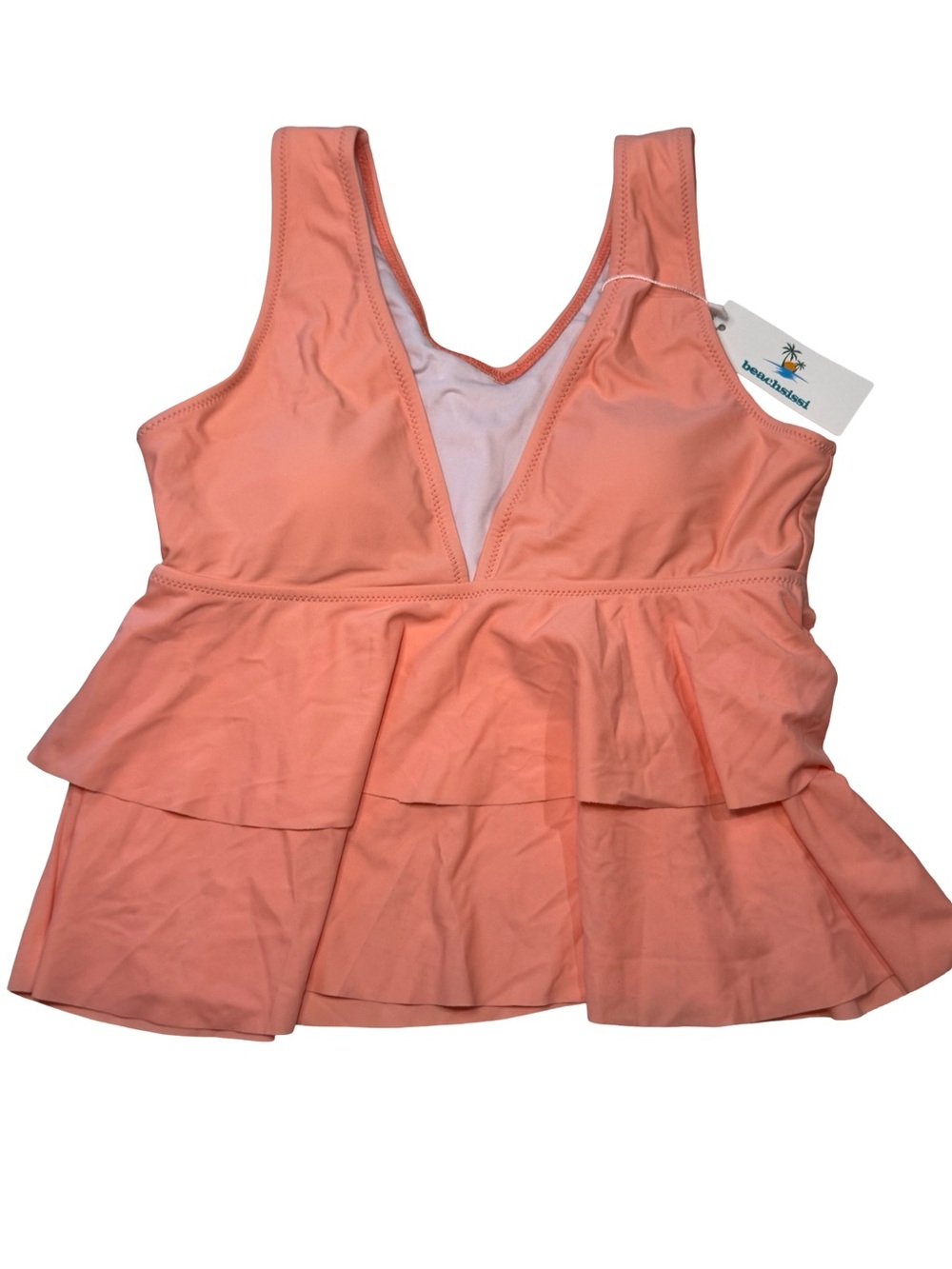 🪸🐚‎ Beachsissi Coral Ruffle Tankini Top - Women Swim Bikini 🐚🪸